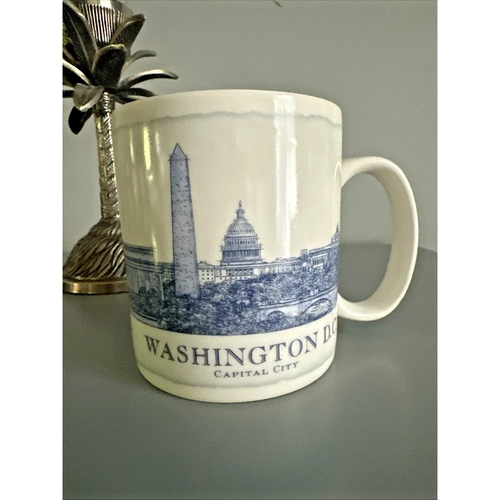 STARBUCKS WASHINGTON DC Mug Capitol Rendering Architect 2008 Blue White